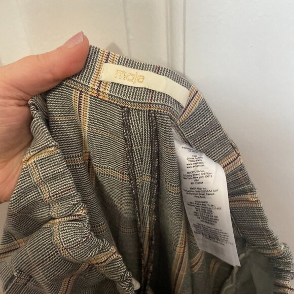 Maje Gray Plaid Cropped Pants - Picture 5 of 8
